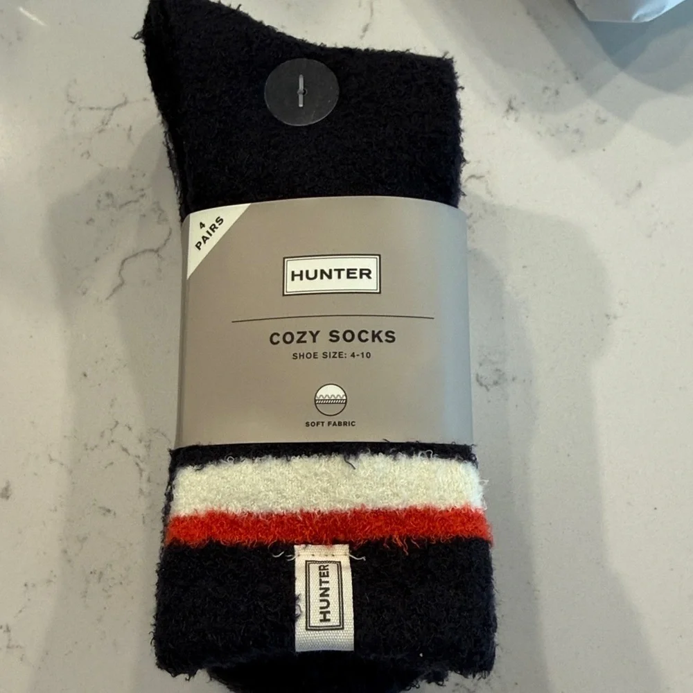 Hunter Navy and Red Striped Socks shoe sz 4-10